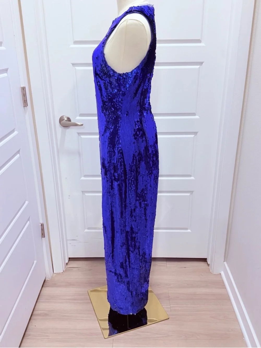 Halston Heritage Electric Blue Sequin Maxi Dress - Picture 8 of 11